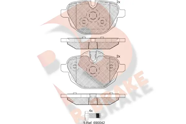 Kit de plaquettes de frein, frein à disque R BRAKE RB2004