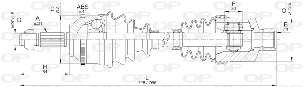 Arbre de transmission OPEN PARTS DRS6296.00