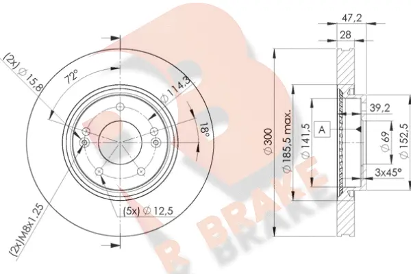 Disque de frein R BRAKE 78RBD20580