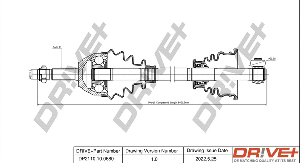 Arbre de transmission Dr!ve+ DP2110.10.0680