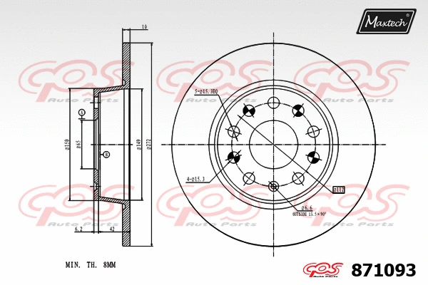Disque de frein MAXTECH 871093