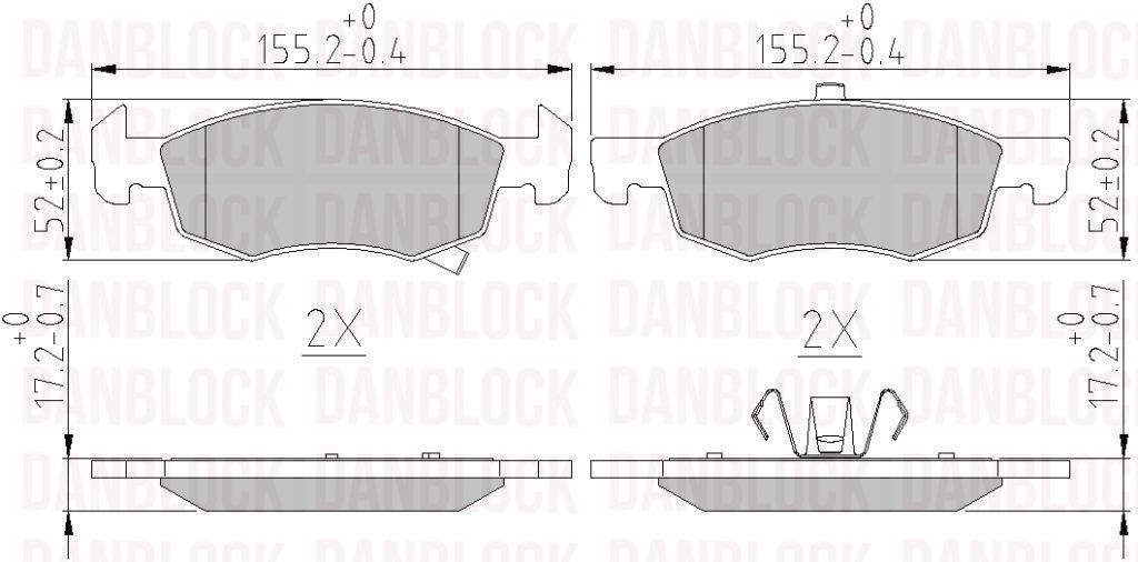 Kit de plaquettes de frein, frein à disque DANBLOCK DB 511267
