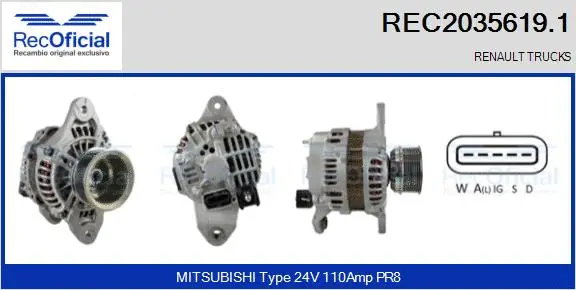 Alternateur RECOFICIAL REC2035619.1