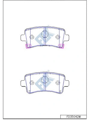 Kit de plaquettes de frein, frein à disque FBK FD35042M