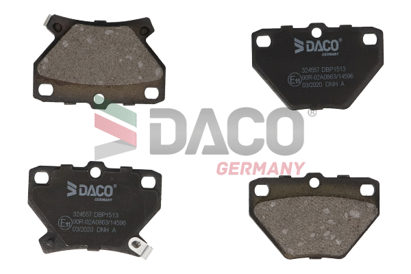 Kit de plaquettes de frein, frein à disque DACO Germany 324557
