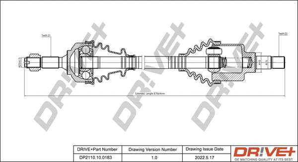 Arbre de transmission Dr!ve+ DP2110.10.0183