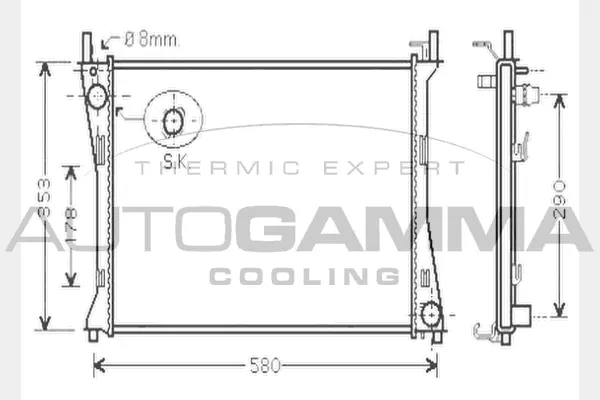 Radiateur, refroidissement du moteur AUTOGAMMA 104506