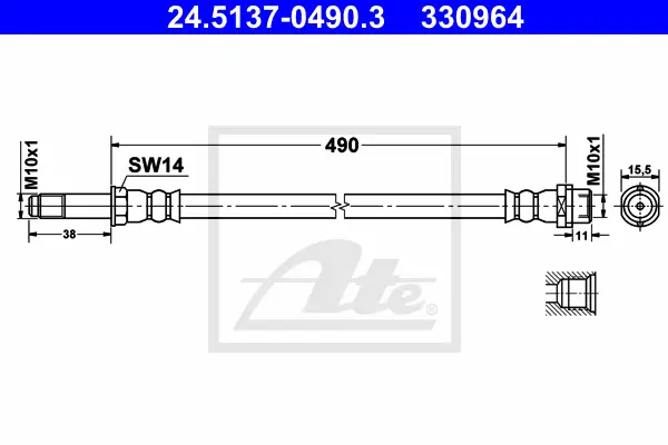 Flexible de frein ATE-APAC 24.5137-0490.3