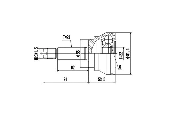 Jeu de joints, arbre de transmission DYNAMATRIX DCV818019