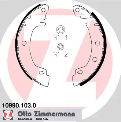 Jeu de mâchoires de frein ZIMMERMANN 10990.103.0