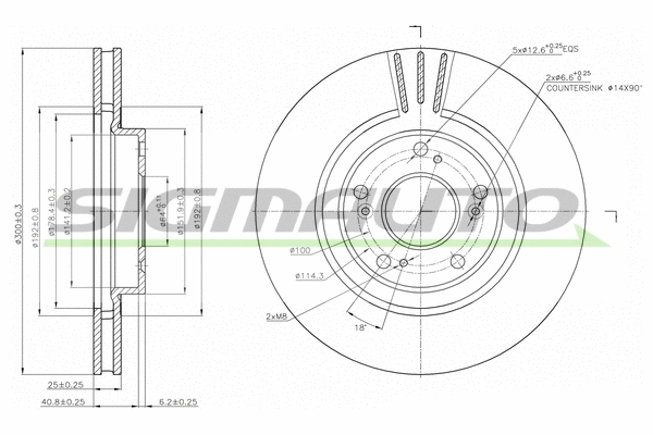Disque de frein SIGMAUTO DBB266V
