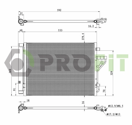 Condenseur, climatisation PROFIT 1770-0530