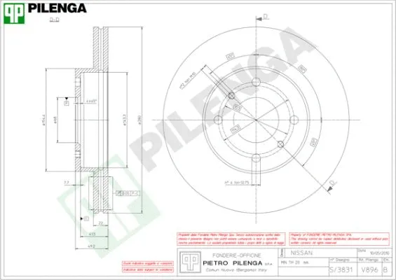 Disque de frein PILENGA V896