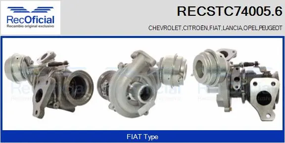 Turbocompresseur, suralimentation RECOFICIAL RECSTC74005.6