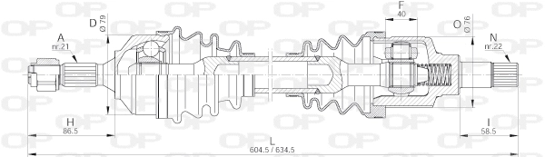 Arbre de transmission OPEN PARTS DRS6197.00