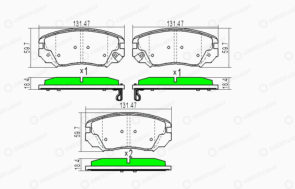 Kit de plaquettes de frein, frein à disque Automotive Adriado GLBP0114