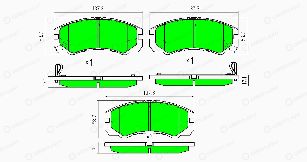 Kit de plaquettes de frein, frein à disque Automotive Adriado GLBP0192