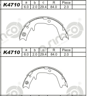 Jeu de mâchoires de frein ASIMCO K4710