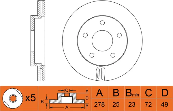 Disque de frein FIT FR0305V