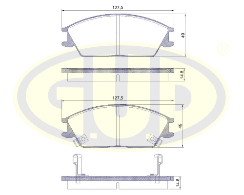 Kit de plaquettes de frein, frein à disque G.U.D. GBP880173