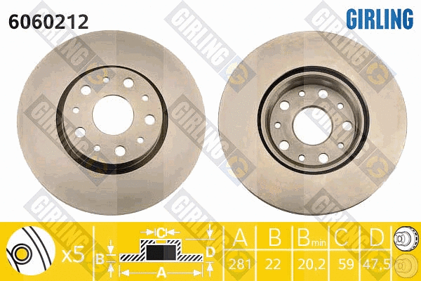 Disque de frein GIRLING 6060212