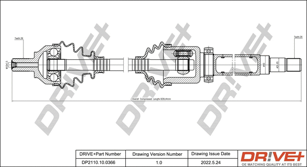 Arbre de transmission Dr!ve+ DP2110.10.0366