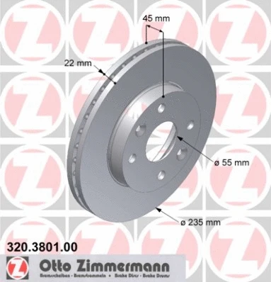 Disque de frein ZIMMERMANN 320.3801.00