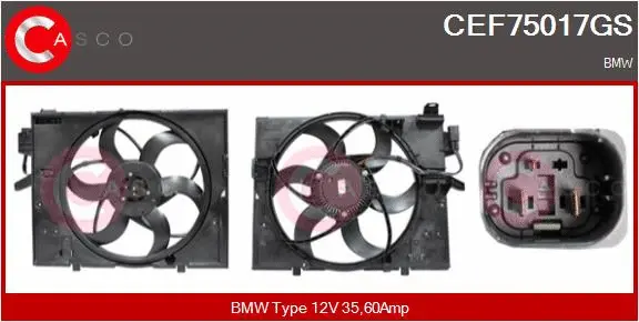 Moteur électrique, ventilateur pour radiateurs CASCO CEF75017GS