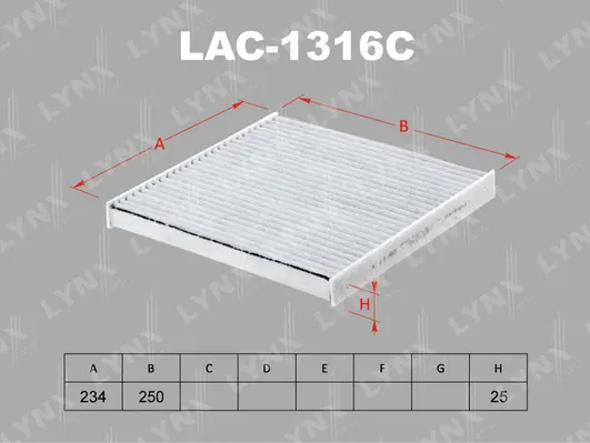 Filtre, air de l'habitacle LYNXAUTO LAC-1316C