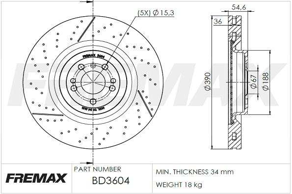 Disque de frein FREMAX BD-3604