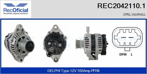 Alternateur RECOFICIAL REC2042110.1