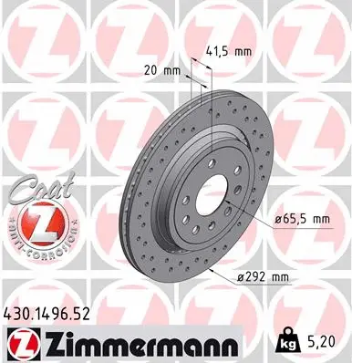 Disque de frein ZIMMERMANN 430.1496.52