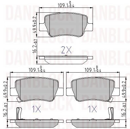 Kit de plaquettes de frein, frein à disque DANBLOCK DB 510768