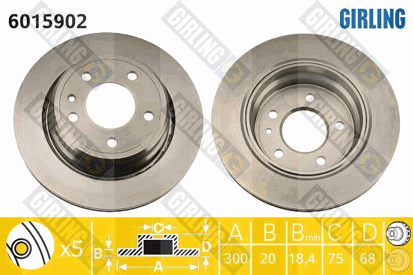 Disque de frein GIRLING 6015902