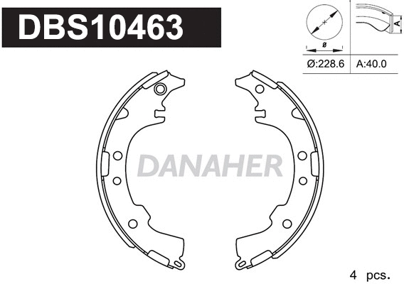 Jeu de mâchoires de frein DANAHER DBS10463