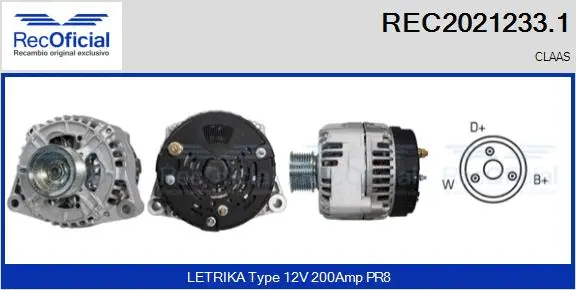 Alternateur RECOFICIAL REC2021233.1