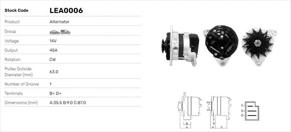 Alternateur LUSA LEA0006