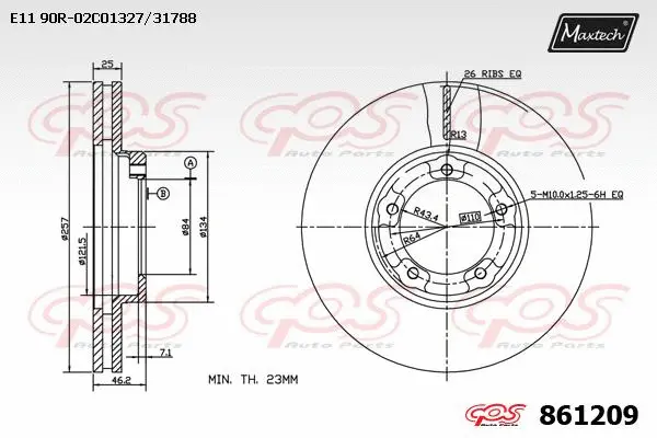 Disque de frein MAXTECH 861209