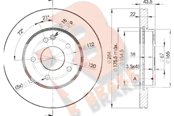 Disque de frein R BRAKE 78RBD23182