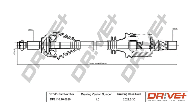 Arbre de transmission Dr!ve+ DP2110.10.0820