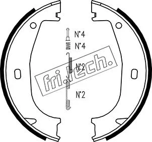 Jeu de mâchoires de frein, frein de stationnement fri.tech. 1019.026K