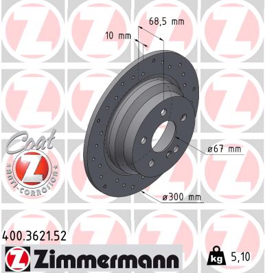 Disque de frein ZIMMERMANN 400.3621.52