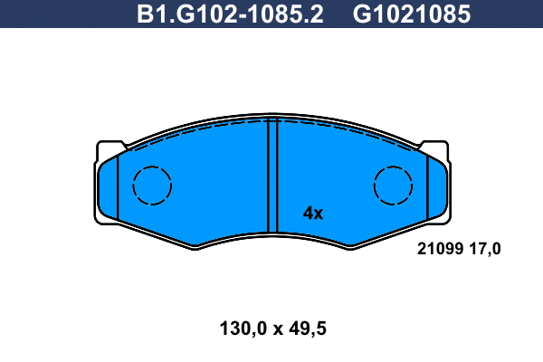 Kit de plaquettes de frein, frein à disque GALFER B1.G102-1085.2