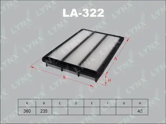 Filtre à air LYNXAUTO LA-322
