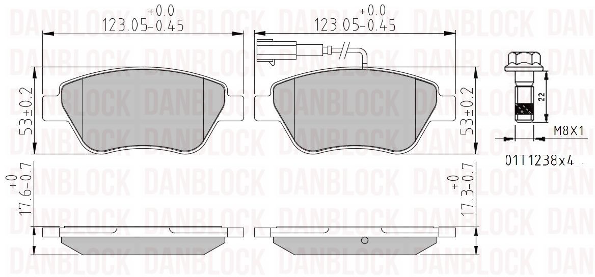 Kit de plaquettes de frein, frein à disque DANBLOCK DB 510912
