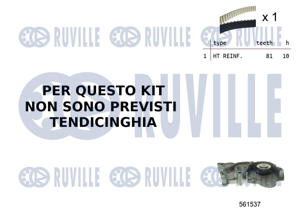 Pompe à eau + kit de courroie crantée RUVILLE 55B0044