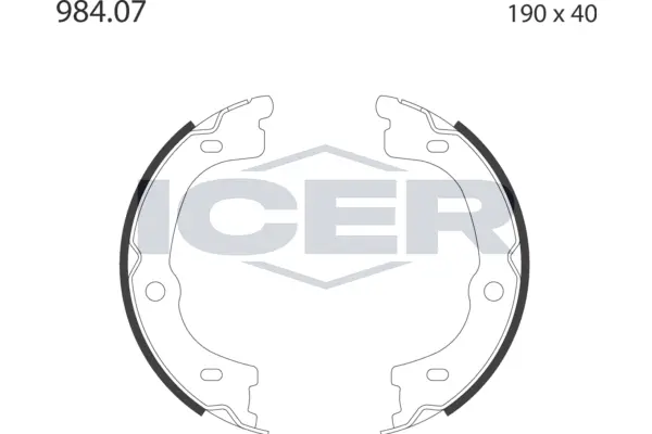 Jeu de mâchoires de frein, frein de stationnement ICER 79PB4048 C