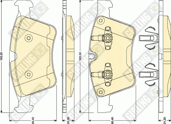Kit de plaquettes de frein, frein à disque GIRLING 6117972
