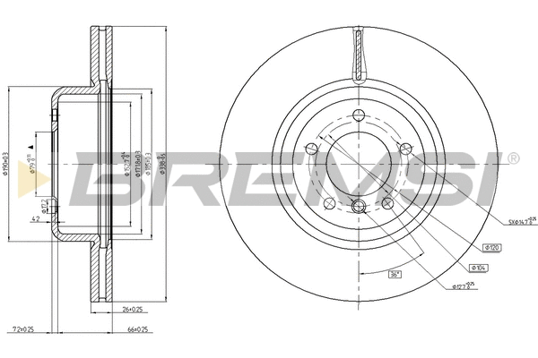 Disque de frein BREMSI CD7811V