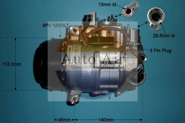 Compresseur, climatisation AUTO AIR GLOUCESTER 14-1280